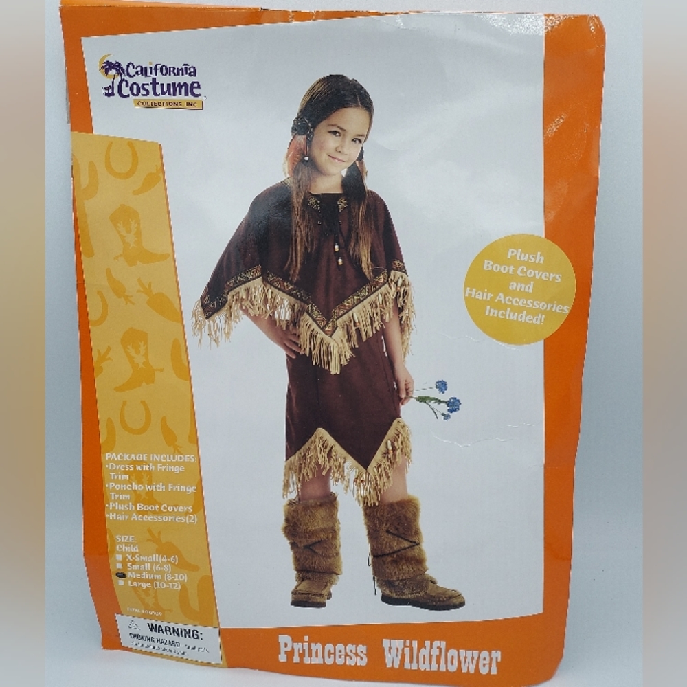 *SHIPS SAME/NEXT DAY* New Princess Wildflower Native American Indian Costume